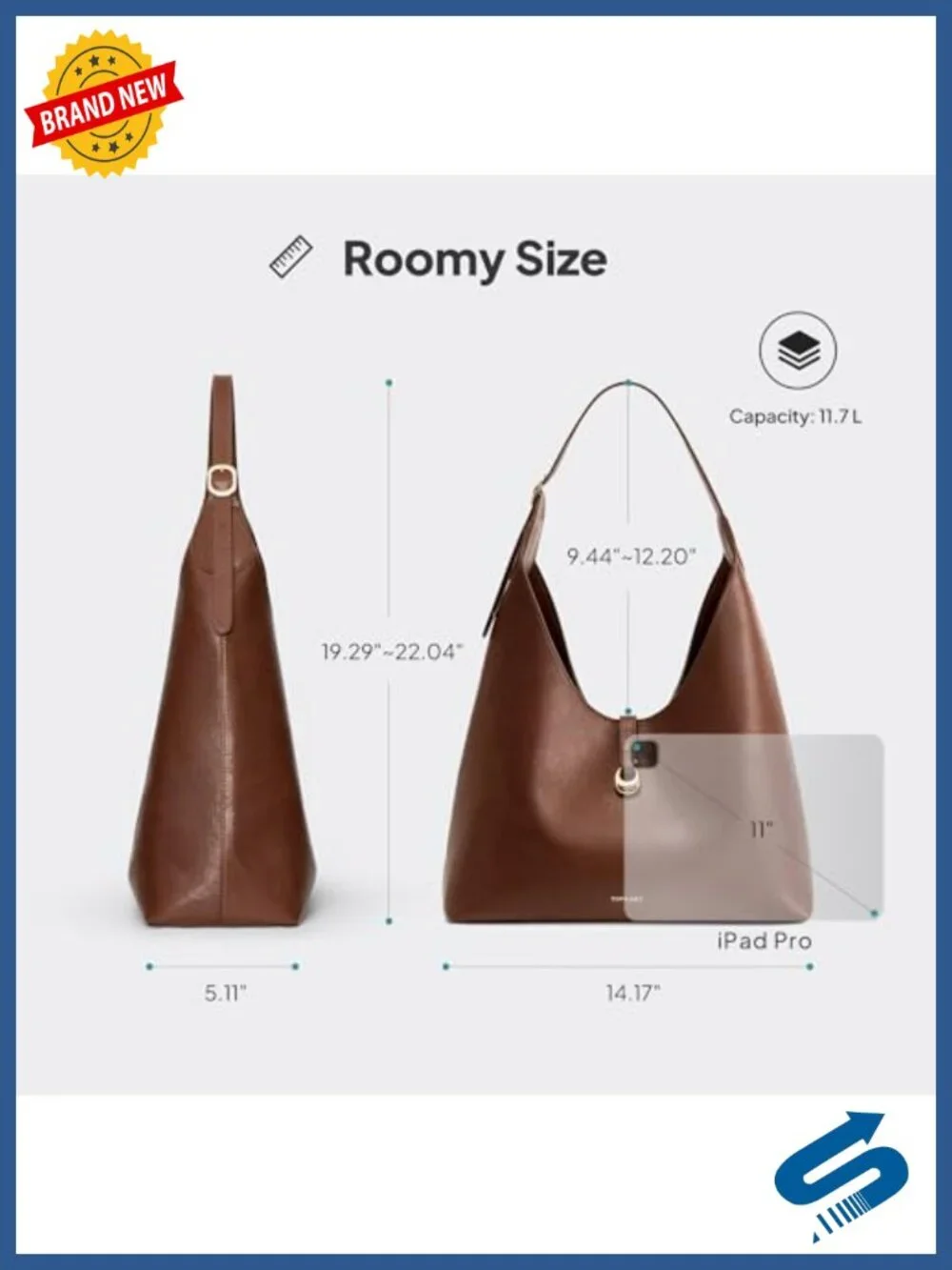 Large Slouchy Hobo Handbag with Wallet PU Leather Crescent Tote